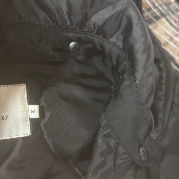 Black Quilted 2-Way Coat, Earth Music & Ecology Size M, NWOT - Picture 8 of 12